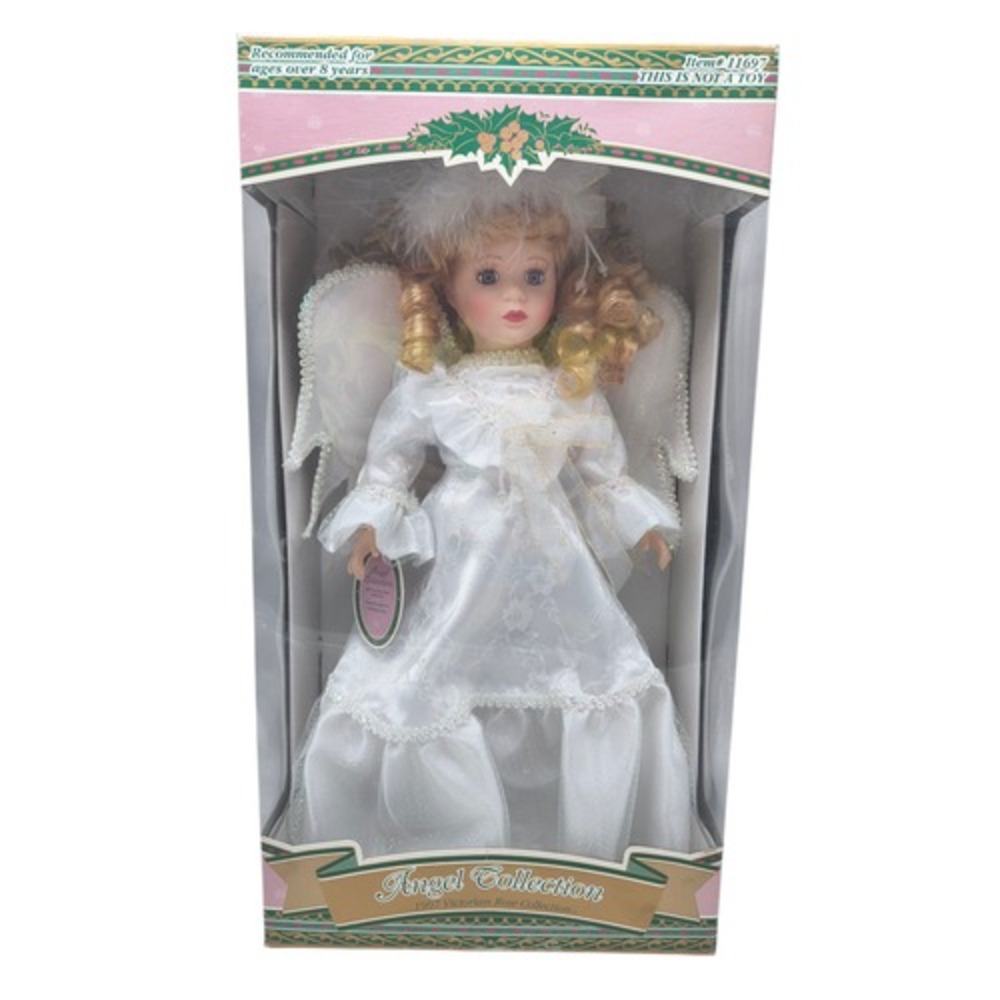 1997 Brass Key Melissa Jane Victorian Rose Angel Porcelain 16" Blonde Doll